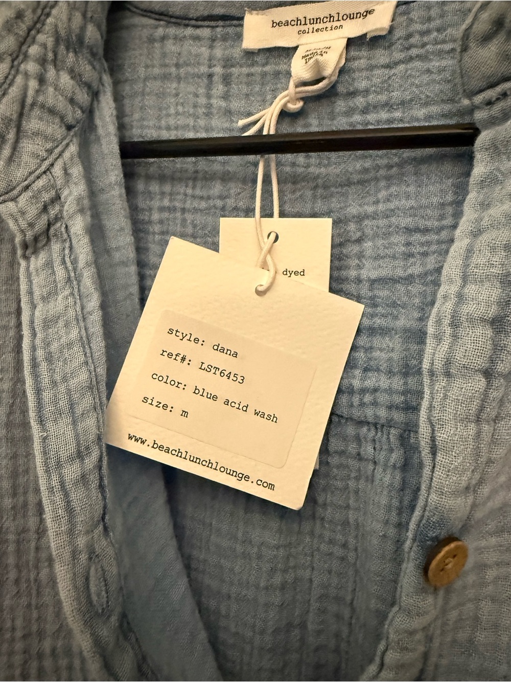 beachlunchlounge Light Blue Cotton Short-Sleeve Button Shirt - Picture 3 of 4